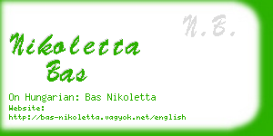 nikoletta bas business card